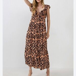 NWT English factory 2025 Maxi Dress Size XS Baby Doll Tiered Vacation Wear